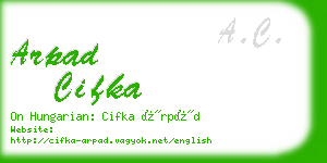 arpad cifka business card